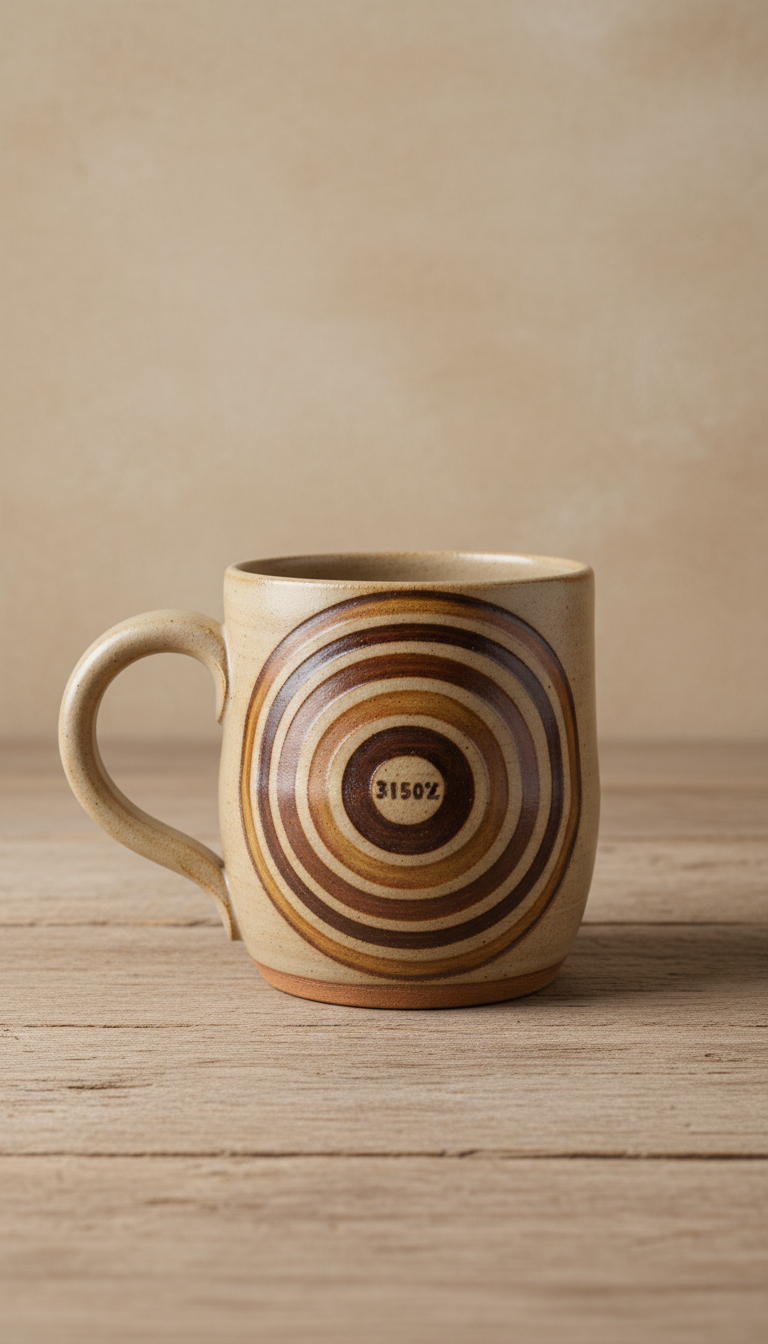 Vinyl-Inspired Hand-Thrown Mug